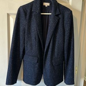 Nice lined LOFT navy blazer with colored specks